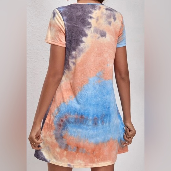 SHEIN Vaca Tie Dye Tee Dress Women’s Size XL(12) - Picture 2 of 6